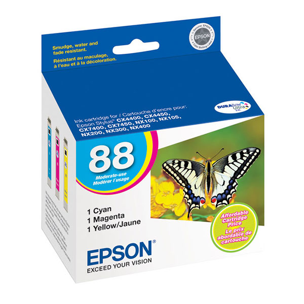 Epson T088520 (Epson 88) Multi-Color OEM Inkjet Cartridge (Multi-Pack)