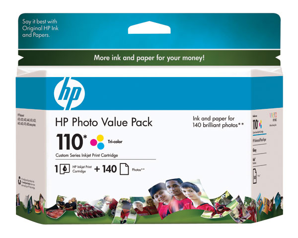 HP Q8700BN (HP 110) Tri-Color OEM Inkjet Cartridge (Value Pack)
