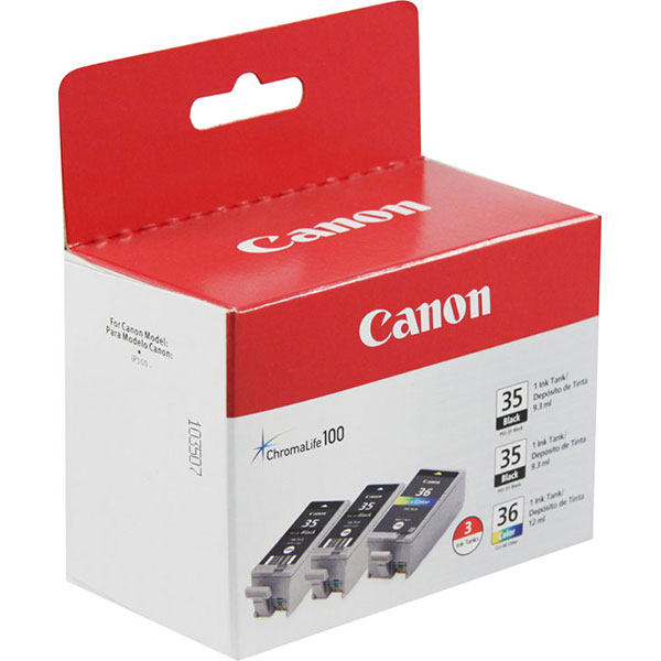 Canon 1509B007 (PGI-35) Black, Tri-Color OEM Inkjet Cartridge