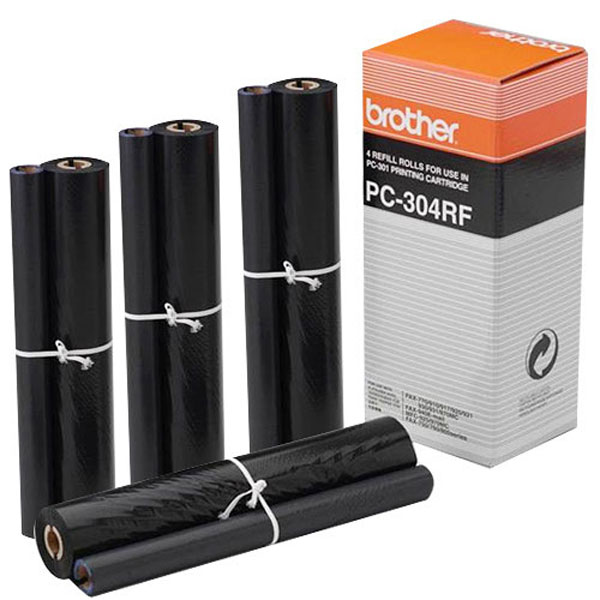 Brother PC-304RF Black OEM Thermal Transfer Refill Rolls (4 pk)