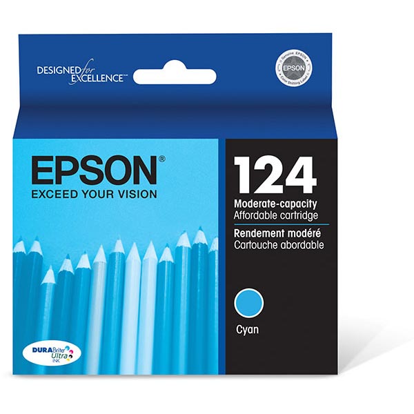 Epson T124220 (Epson 124) Cyan OEM Inkjet Cartridge