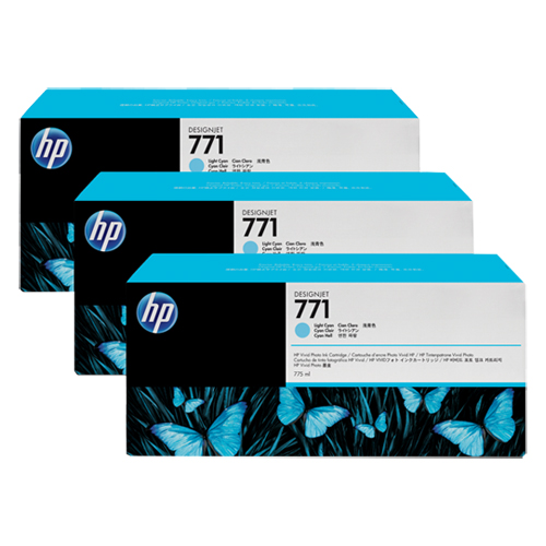 HP CR255A (HP 771) Light Cyan OEM Ink Cartridge (Tri-Pack)