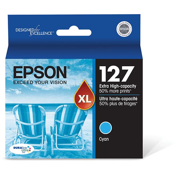 Epson T127220 (Epson 127) Cyan OEM Inkjet Cartridge