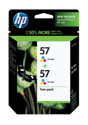 HP C9320FN (HP 57) Tri-Color OEM Print Cartridge (2 pk)
