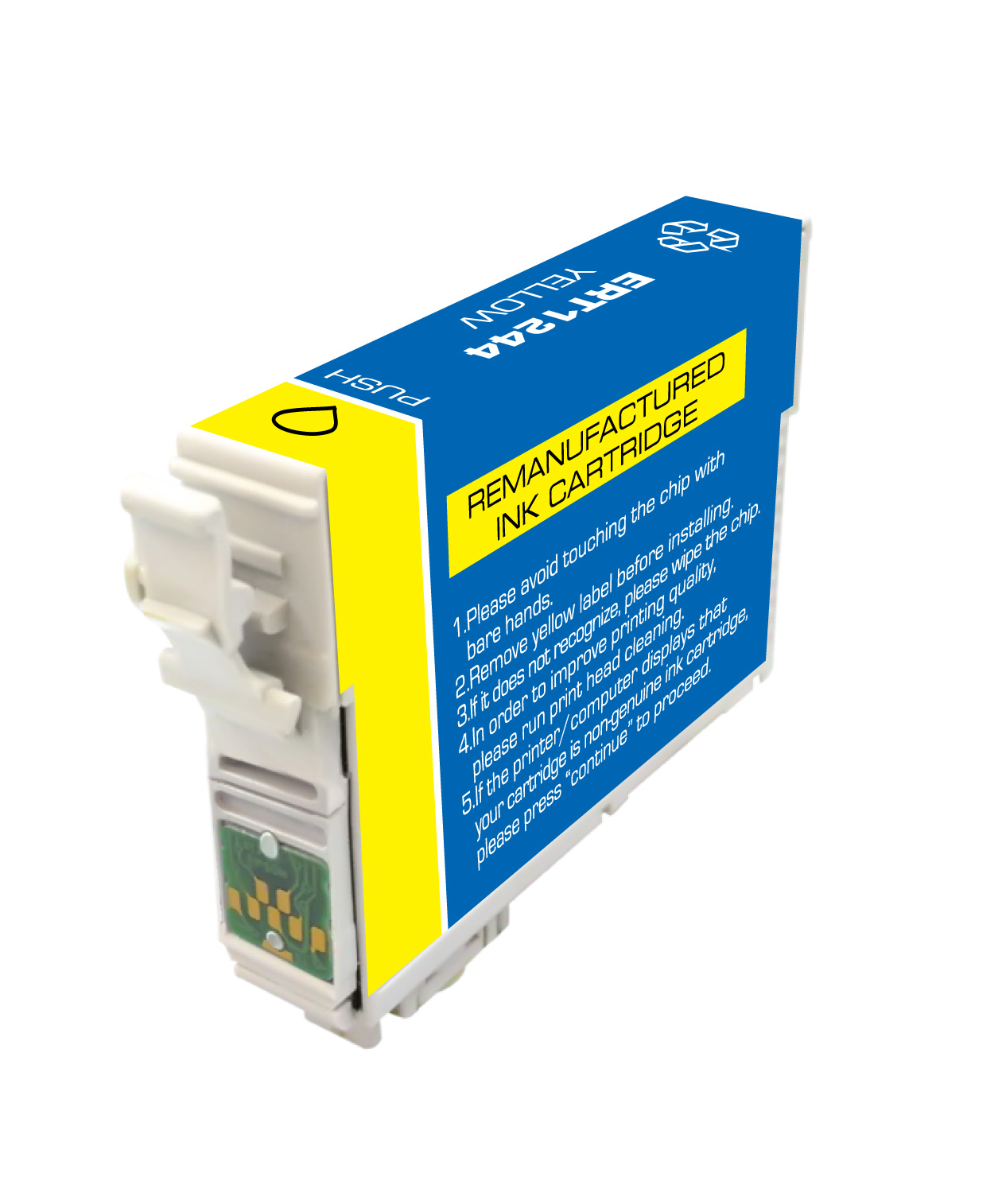 Premium Quality Yellow Inkjet Cartridge compatible with Epson T124420 (Epson 124)