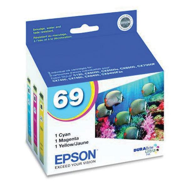 Epson T069520 (Epson 69) Black OEM Ink Cartridge (Multipack, 3pk)