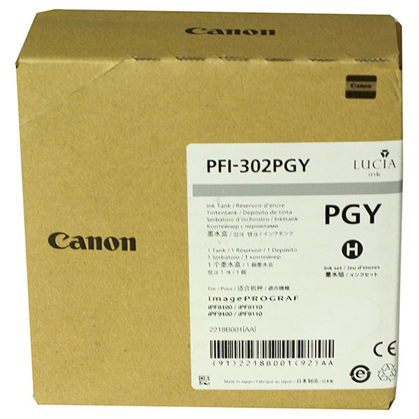 Canon 2218B001AA (PFI-302PGY) Photo Gray OEM Inkjet Cartridge