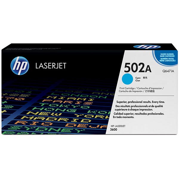 HP Q6471AG (HP 502A) Cyan OEM Colorsphere Smart Print Cartridge (105/Pallet)