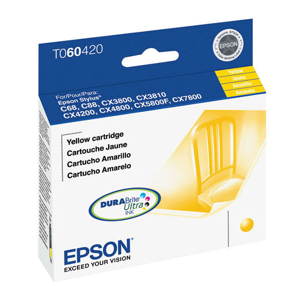 Epson T060420 (Epson 60) Yellow OEM Inkjet Cartridge