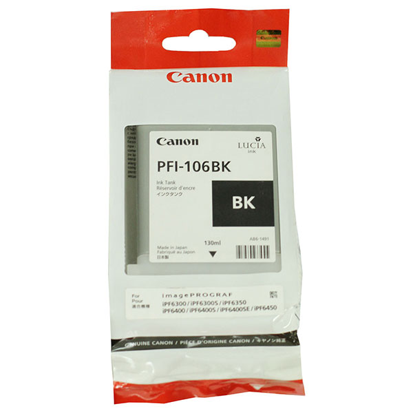 Canon 6621B001AA (PFI-106BK) Black OEM Inkjet Cartridge