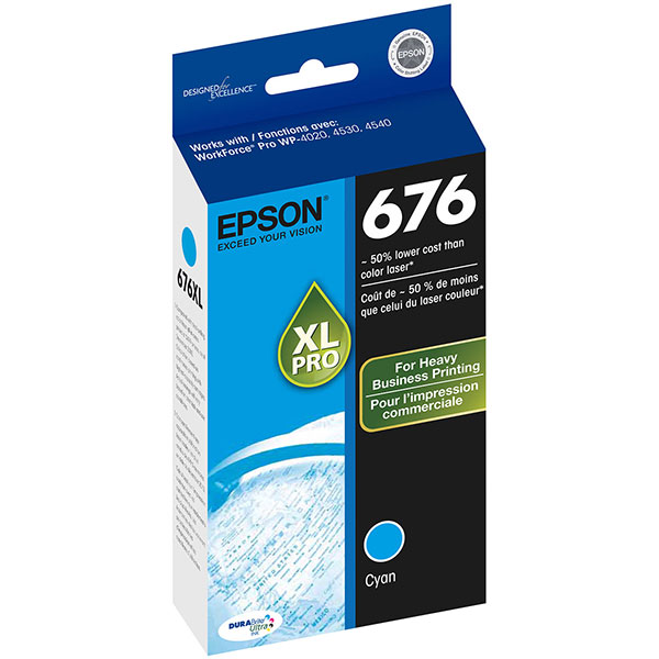 Epson T676XL220 (Epson 676XL) Cyan OEM Inkjet Cartridge