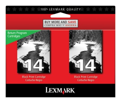 Lexmark 18C2228 (Lexmark #14) Black OEM Inkjet Cartridge (2 pk)