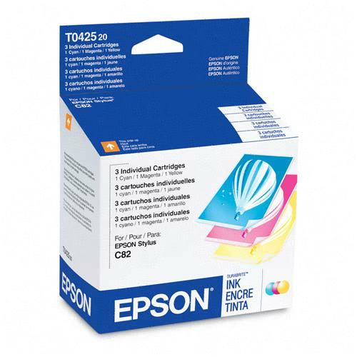Epson T042520 (Epson 42) Yellow, Magenta, Cyan OEM Inkjet Cartridge (3-Color Multipack)
