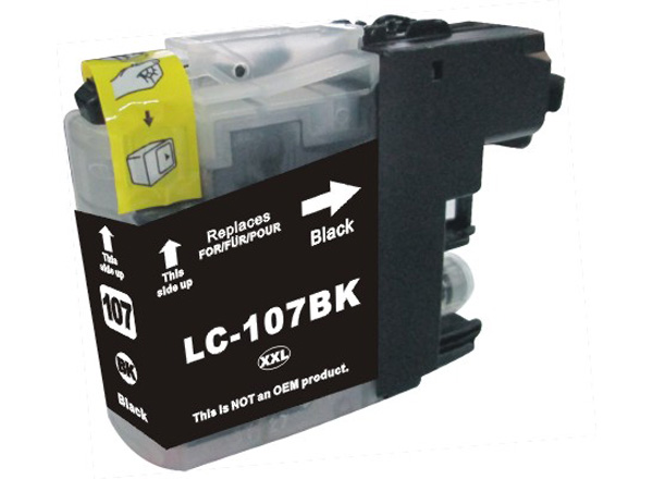 Premium Quality Black Ink Cartridge compatible with Brother LC-107BK
