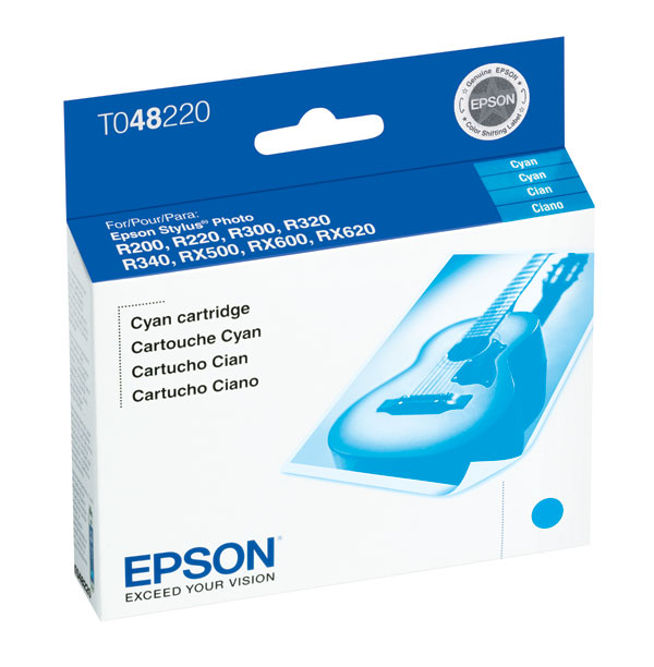 Epson T048220 (Epson 48) Cyan OEM Inkjet Cartridge