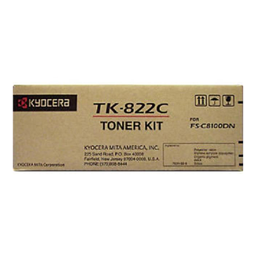 Kyocera Mita 1T02HPCUS0 (TK-822C) Cyan OEM Toner Cartridge