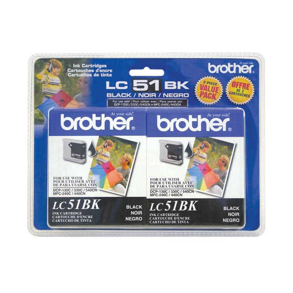 Brother LC-512PKS Black OEM Inkjet Cartridge (2 pk)