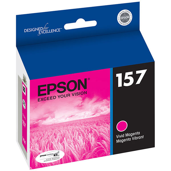 Epson T157320 (Epson 157) Vivid Magenta OEM UltraChrome K3 Ink Cartridge