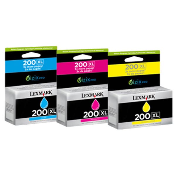 Lexmark 14L0269 (Lexmark #200XL) Cyan, Magenta, Yellow OEM High Yield Ink Cartridge (Combo Pack)