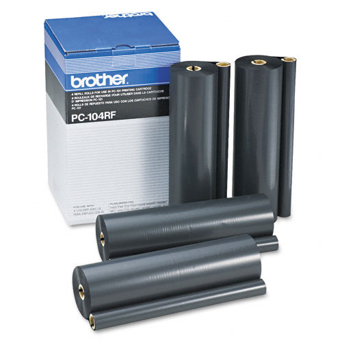 Brother PC-104RF Black OEM Thermal Transfer Refill Rolls (4/box)