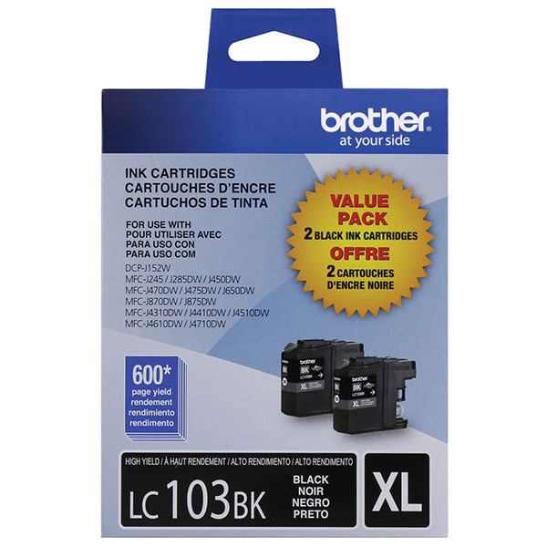 Brother LC-1032PKS Black OEM High Yield Ink Cartridge (Dual Pack)