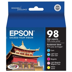 Epson T098920 (Epson 98) Five Color OEM High Yield Inkjet Cartridge (Multipack)