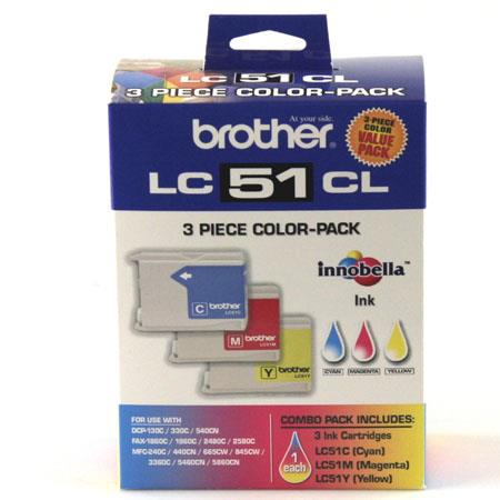 Brother LC-513 Cyan, Magenta, Yellow OEM Inkjet Cartridge (3 pk)